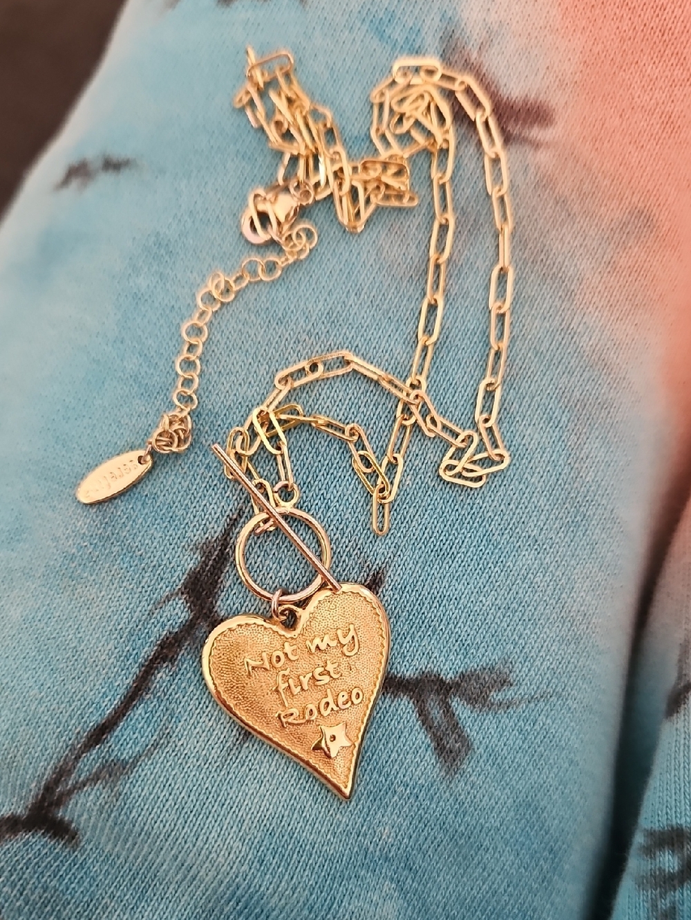 Anthropologie Delicate Gold Paperclip Charm Necklace